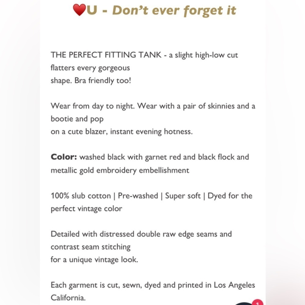 Unsweetened New York Love U Tank Top Black & Red - Picture 9 of 9